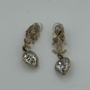 Gold Heart Drop Earrings